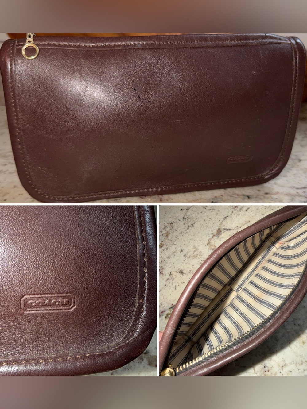 Coach Vintage 80's Leather Chunky Case 7165 Brown